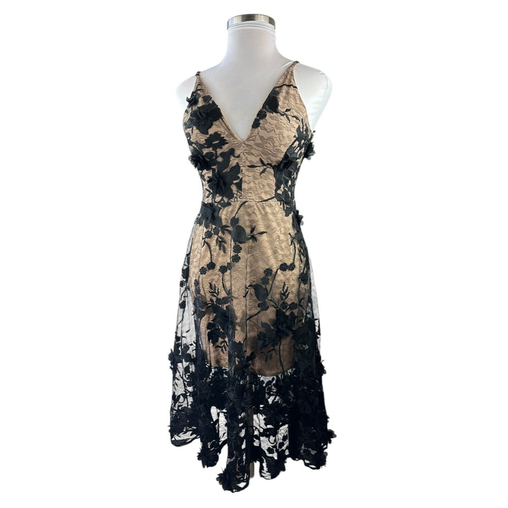 Dress the Population Audrey 3D Embroidered Fit & Flare Dress Women's Size Medium - Picture 9 of 16